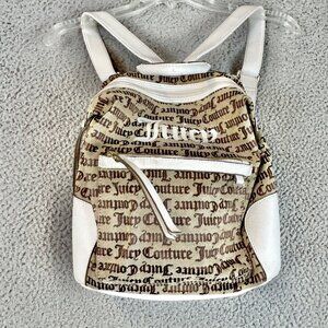 Juicy Couture Backpack AOP Logo Beige Y2K Old English Script